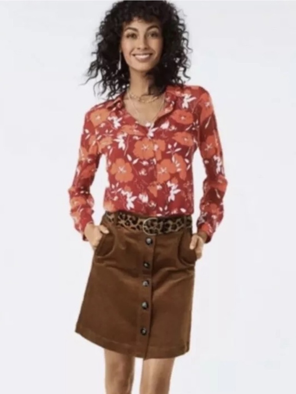 NWT CAbi University Corduroy Skirt